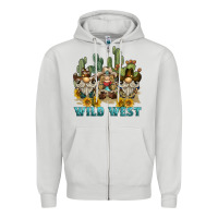 Dove Grey wild west western gnome Zipper Hoodie - BarkalooDesign