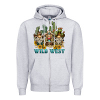 Heather Grey wild west western gnome Zipper Hoodie - BarkalooDesign