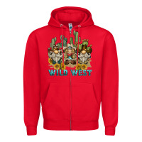 Red wild west western gnome Zipper Hoodie - BarkalooDesign