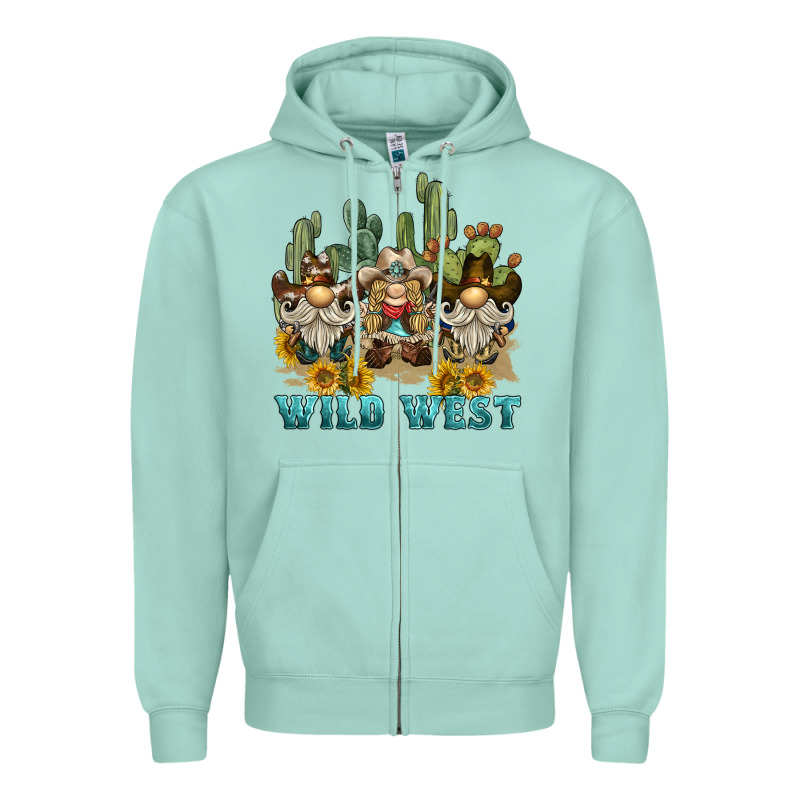 Wild West Western Gnome Zipper Hoodie by BarkalooDesign | Teevron