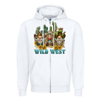 White wild west western gnome Zipper Hoodie - BarkalooDesign