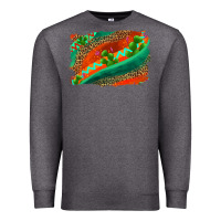 Charcoal Heather westerb aztec and leopard background Premium Sweatshirt - AdoDesignShop