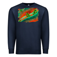 Navy westerb aztec and leopard background Premium Sweatshirt - AdoDesignShop