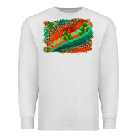 Oatmeal Heather westerb aztec and leopard background Premium Sweatshirt - AdoDesignShop