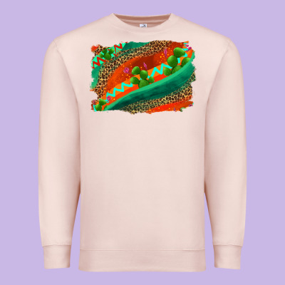 Westerb Aztec And Leopard Background Premium Sweatshirt Designed By Adodesignshop