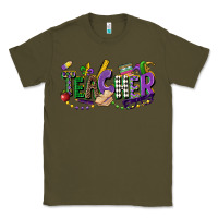 Army Green teacher mardi gras Classic Tee - CowGirlArtShop