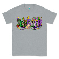 Heather Grey teacher mardi gras Classic Tee - CowGirlArtShop