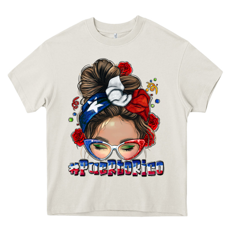 Puerto Rico Messy Bun Heavy Core Tee by NancyCooperArtShop | Teevron