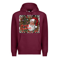 Burgundy merry Christmas Premium Hoodie - CowhideDigitalArt