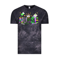 Cloud Black mardi gras nurse Vintage Tee - OliviaCreatesArt