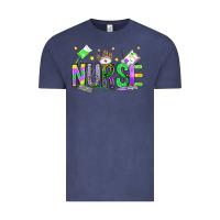 Vintage Denim mardi gras nurse Vintage Tee - OliviaCreatesArt