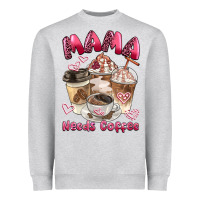 Heather Grey mama needs coffee Heavyweight Sweatshirt - BarkalooDesign