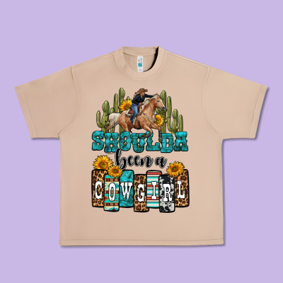 Shoulda Been A Cowgirl Urban Heavy Tee Designed By Oliviacreatesart