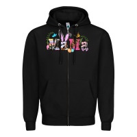 Black easter bunny mama Zipper Hoodie - BarkalooDesign