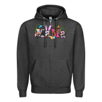 Charcoal Heather easter bunny mama Zipper Hoodie - BarkalooDesign