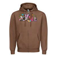 Chestnut easter bunny mama Zipper Hoodie - BarkalooDesign
