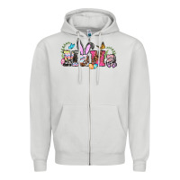 Dove Grey easter bunny mama Zipper Hoodie - BarkalooDesign