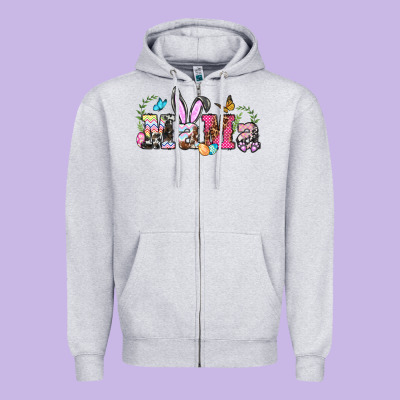 Easter Bunny Mama Zipper Hoodie Designed By Barkaloodesign