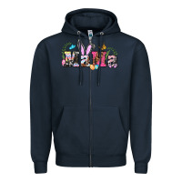 Navy easter bunny mama Zipper Hoodie - BarkalooDesign
