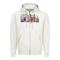 Oatmeal Heather easter bunny mama Zipper Hoodie - BarkalooDesign