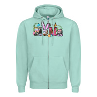 Seafoam easter bunny mama Zipper Hoodie - BarkalooDesign