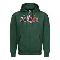 Sports Green easter bunny mama Zipper Hoodie - BarkalooDesign