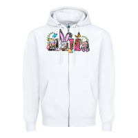 White easter bunny mama Zipper Hoodie - BarkalooDesign