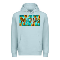 Blue Mist western mama with sunflowers and cactus Premium Hoodie - RanaPortraitStore