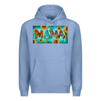 Colony Blue western mama with sunflowers and cactus Premium Hoodie - RanaPortraitStore
