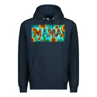 Navy western mama with sunflowers and cactus Premium Hoodie - RanaPortraitStore