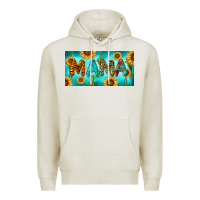 Oatmeal Heather western mama with sunflowers and cactus Premium Hoodie - RanaPortraitStore