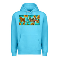 Ocean Blue western mama with sunflowers and cactus Premium Hoodie - RanaPortraitStore