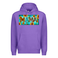 Purple western mama with sunflowers and cactus Premium Hoodie - RanaPortraitStore