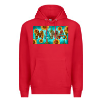 Red western mama with sunflowers and cactus Premium Hoodie - RanaPortraitStore