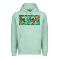 Seafoam western mama with sunflowers and cactus Premium Hoodie - RanaPortraitStore