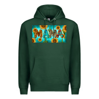 Sports Green western mama with sunflowers and cactus Premium Hoodie - RanaPortraitStore