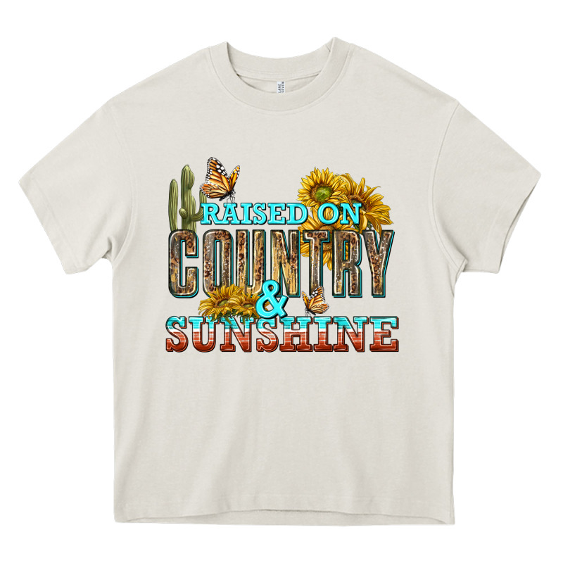 Raised On Country And Sunshine Heavy Core Tee by texasbilliewilder | Teevron