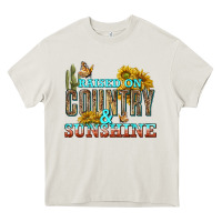 Cream Raised on Country and Sunshine Heavy Core Tee - texasbilliewilder