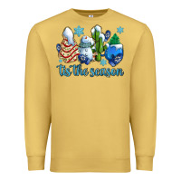 Antique Gold tis the season christmas tree  cake winter and snowman Premium Sweatshirt - AdoDesignShop