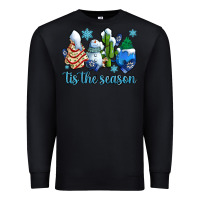 Black tis the season christmas tree  cake winter and snowman Premium Sweatshirt - AdoDesignShop