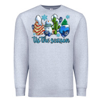 Heather Grey tis the season christmas tree  cake winter and snowman Premium Sweatshirt - AdoDesignShop