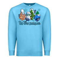Ocean Blue tis the season christmas tree  cake winter and snowman Premium Sweatshirt - AdoDesignShop