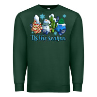 Sports Green tis the season christmas tree  cake winter and snowman Premium Sweatshirt - AdoDesignShop