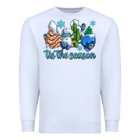 White tis the season christmas tree  cake winter and snowman Premium Sweatshirt - AdoDesignShop