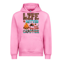 Fuchsia Pink life is better by the campfire Urban Hoodie - JahusDesignShop
