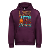 Mauve Wine life is better by the campfire Urban Hoodie - JahusDesignShop