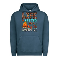 Pigment Midnight Navy life is better by the campfire Urban Hoodie - JahusDesignShop