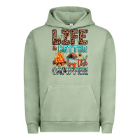 Pigment Oil Green life is better by the campfire Urban Hoodie - JahusDesignShop