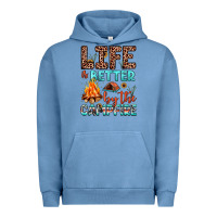 Pigment Pebble Blue life is better by the campfire Urban Hoodie - JahusDesignShop