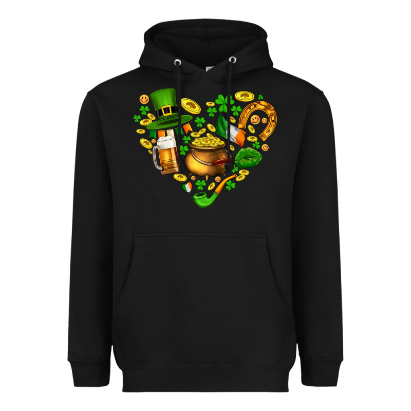 St Patricks Heart Heavyweight Hoodie by AdoDesignShop | Teevron